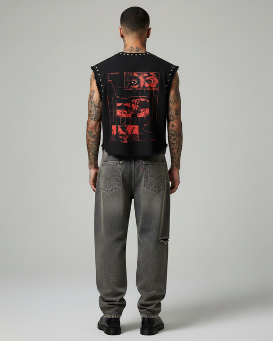 AWAKENDED UNISEX BLACK VEST (BOXYFIT)