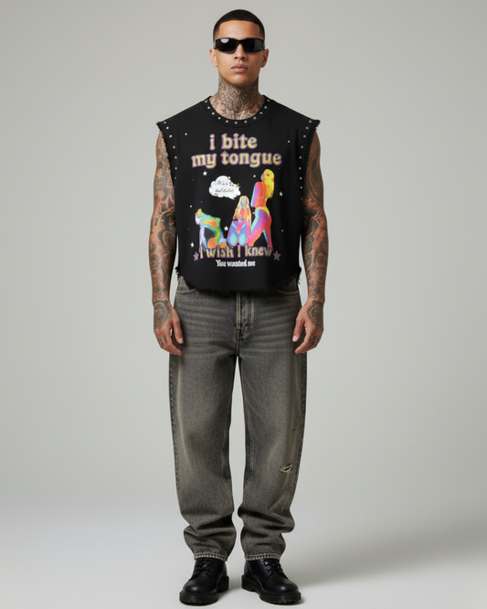 TOO HOT HANDLE UNISEX BLACK VEST (BOXYFIT)