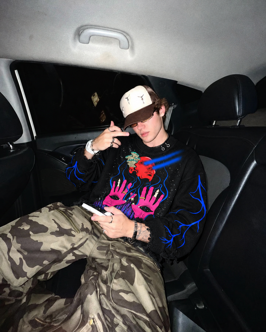 PSYCHEDELLIC TRIP BLACK UNISEX SWEATSHIRT (BOXYFIT)