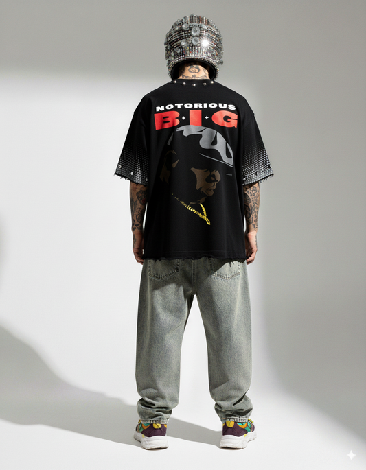NOTORIOUS B.I.G OVERSIZE UNISEX BLACK TSHIRT (BOXYFIT)