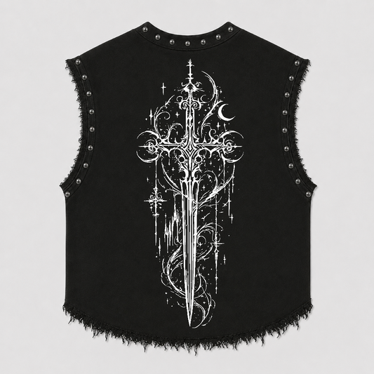 FALLEN ANGEL UNISEX BLACK VEST (BOXYFIT)