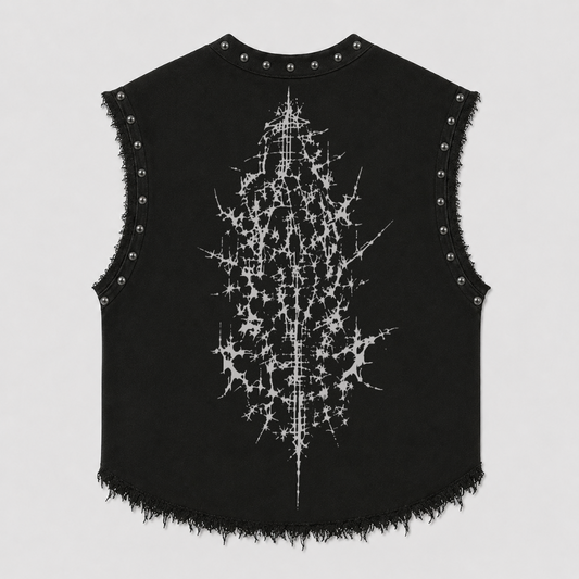 DARK ANGEL UNISEX BLACK VEST (BOXYFIT)
