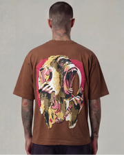 No Phoney Shit here Oversized Brown Unisex T-shirt