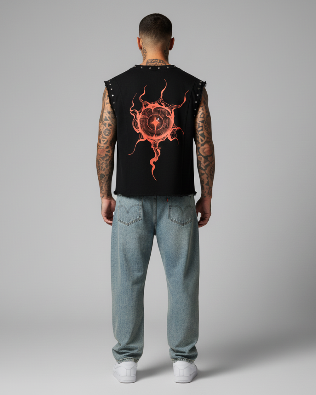 REBIRTH UNISEX BLACK VEST (BOXYFIT)