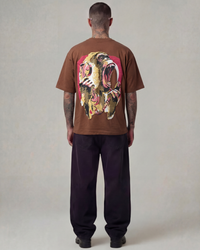 No Phoney Shit here Oversized Brown Unisex T-shirt