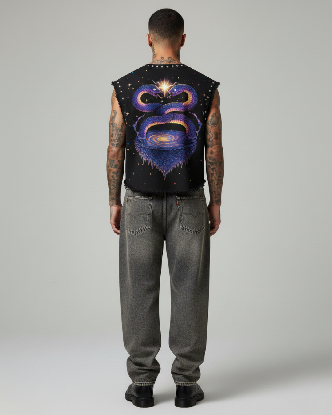 PSYCHIC UNISEX BLACK VEST (BOXYFIT)