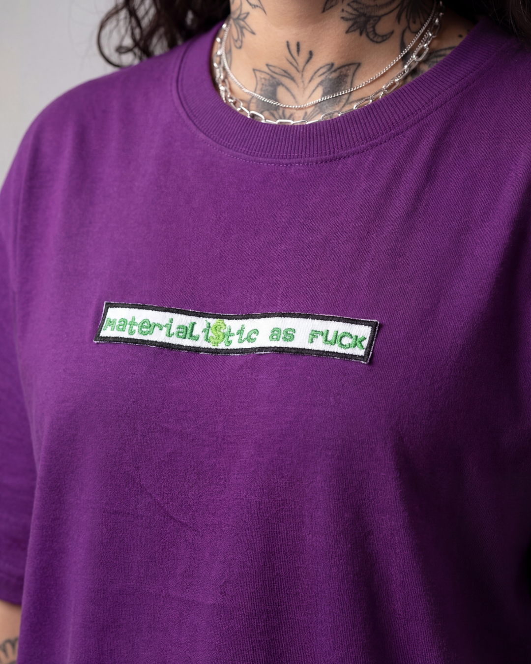 Money Club Oversized Purple Unisex T-shirt