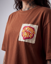 No Phoney Shit here Oversized Brown Unisex T-shirt