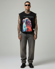 AWAKENDED UNISEX BLACK VEST (BOXYFIT)