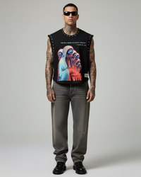 AWAKENDED UNISEX BLACK VEST (BOXYFIT)