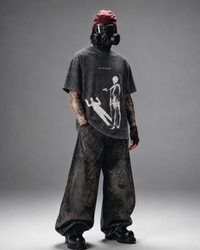 Bury The Old Self Acid Wash Black T-shirt