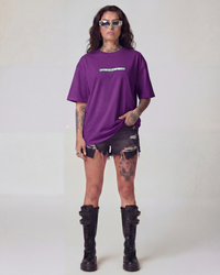 Money Club Oversized Purple Unisex T-shirt