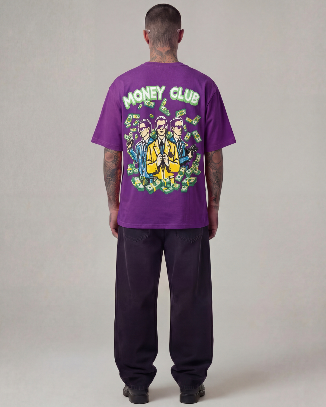 Money Club Oversized Purple Unisex T-shirt