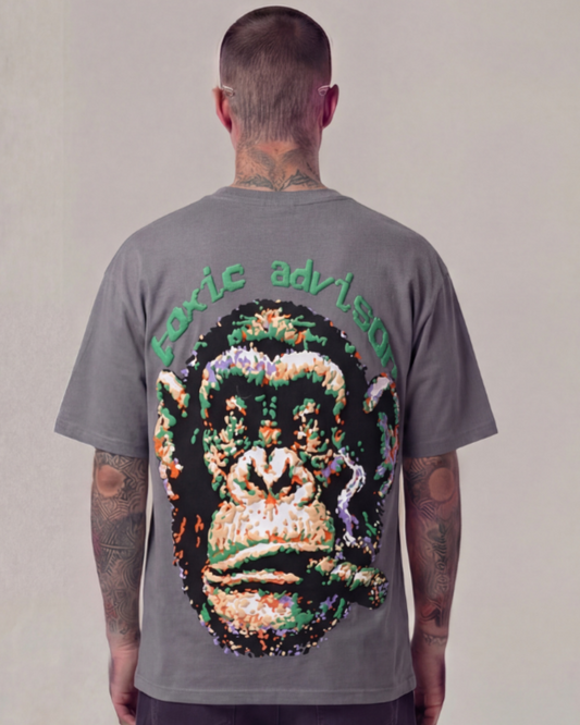 Toxic Advisor Over Size Grey Unisex T-shirt