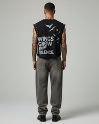 TRAPPED SOUL UNISEX BLACK VEST (BOXYFIT)