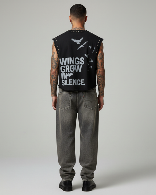 TRAPPED SOUL UNISEX BLACK VEST (BOXYFIT)