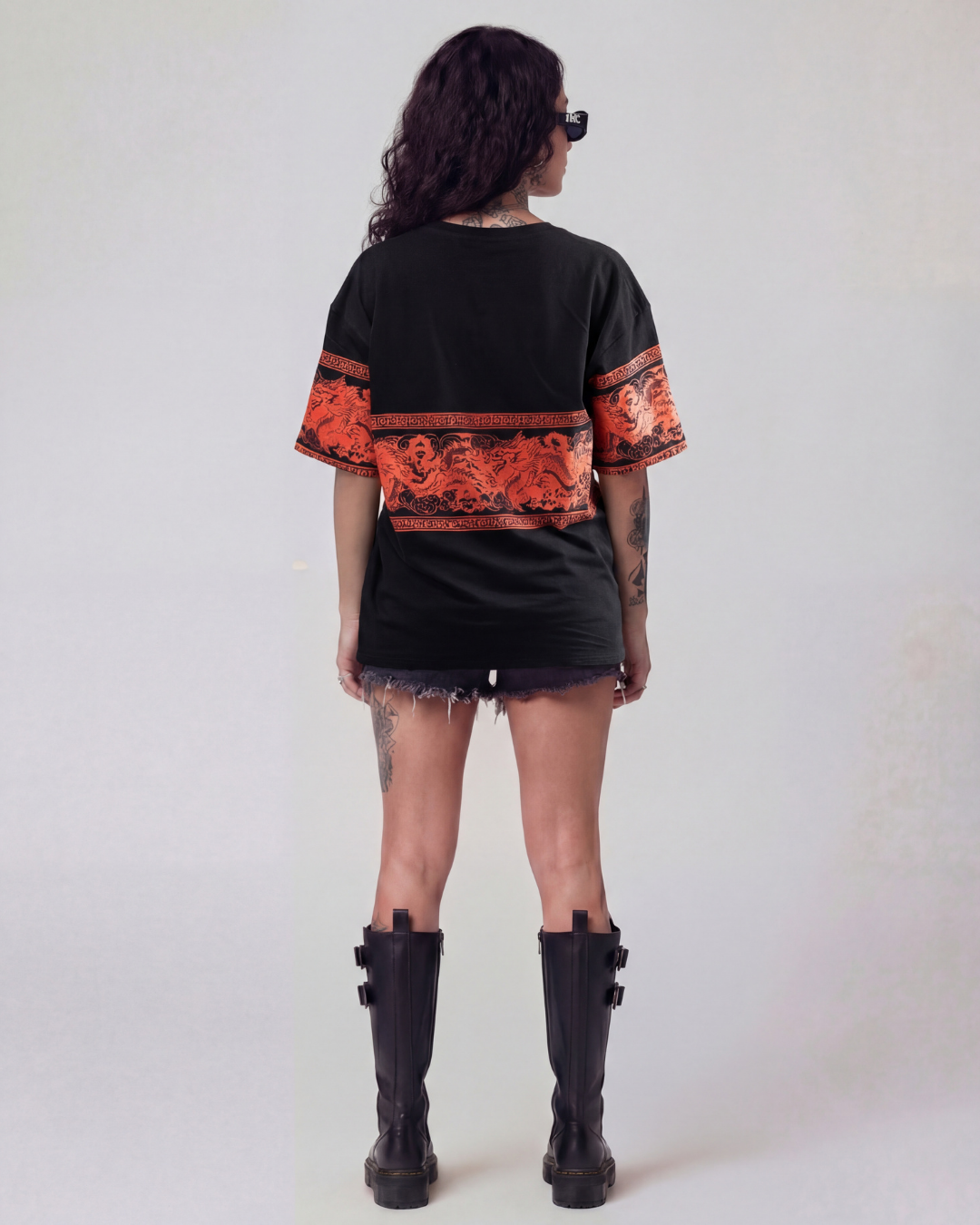 Eternal Dragon Oversized Black Unisex Tshirt