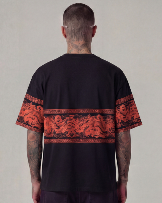 Eternal Dragon Oversized Black Unisex Tshirt
