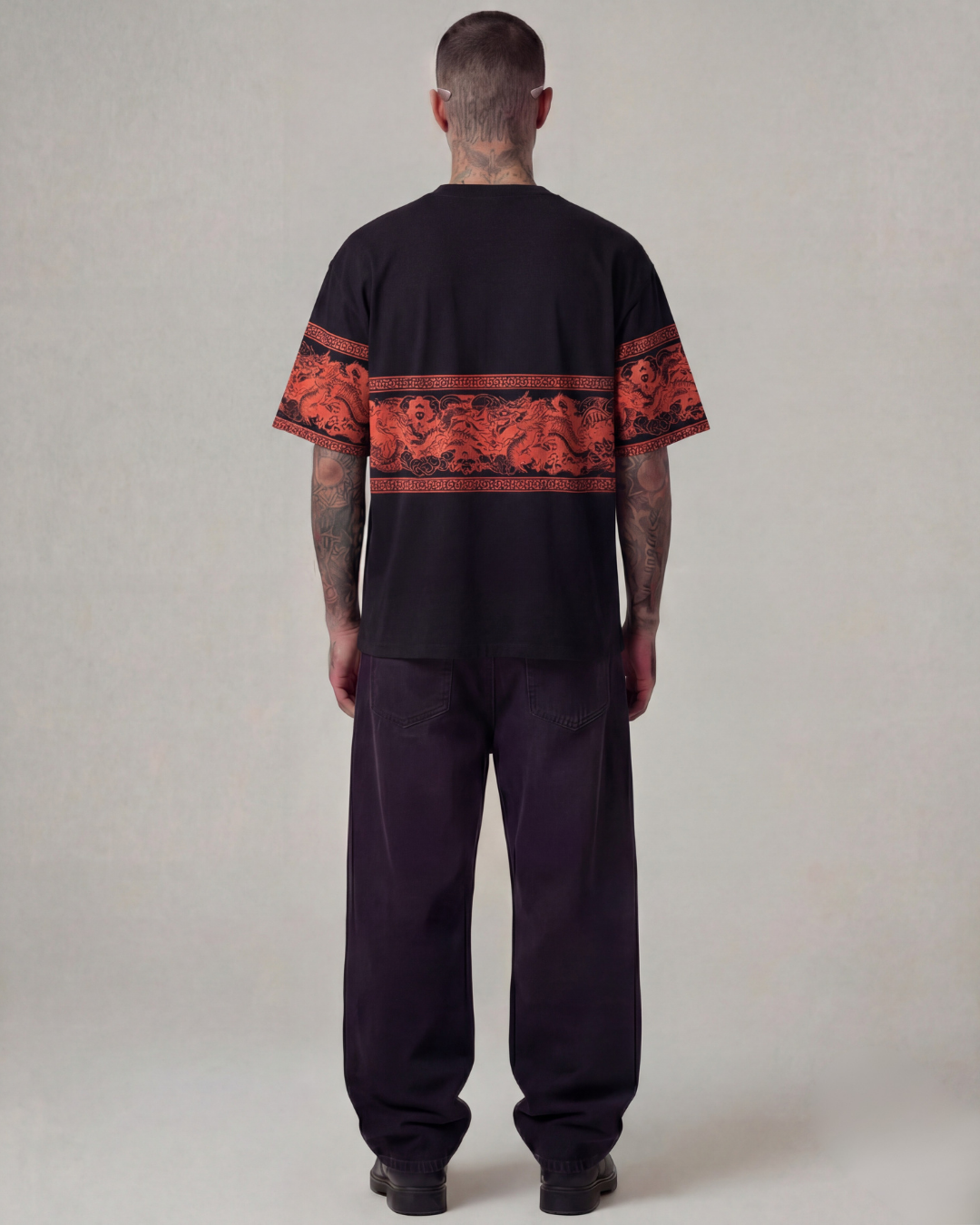 Eternal Dragon Oversized Black Unisex Tshirt