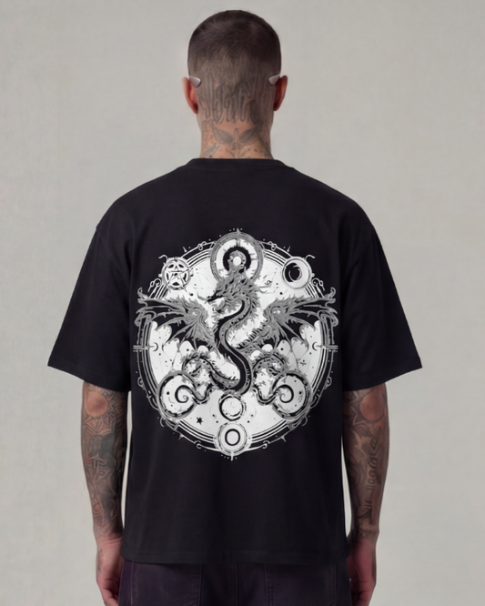 Dragon Chi Oversized Black Unisex T-shirt