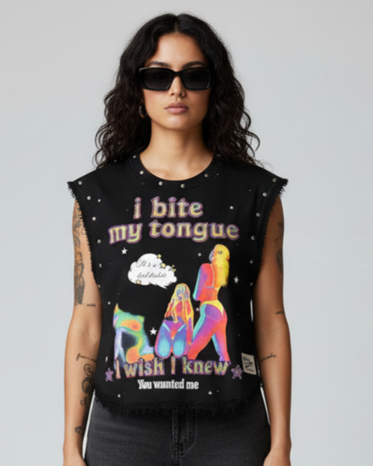 TOO HOT HANDLE UNISEX BLACK VEST (BOXYFIT)