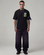 Caution Oversized Black Unisex T-shirt