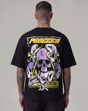 Caution Oversized Black Unisex T-shirt