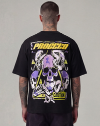 Caution Oversized Black Unisex T-shirt