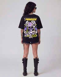 Caution Oversized Black Unisex T-shirt