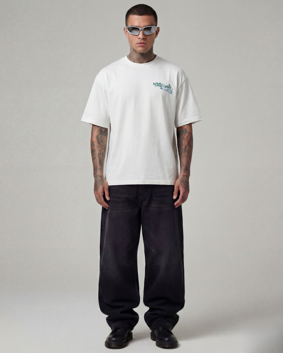 420 Friendly Oversized Offwhite Unisex T-shirt