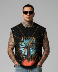 REBIRTH UNISEX BLACK VEST (BOXYFIT)