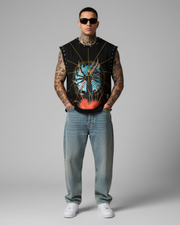 REBIRTH UNISEX BLACK VEST (BOXYFIT)