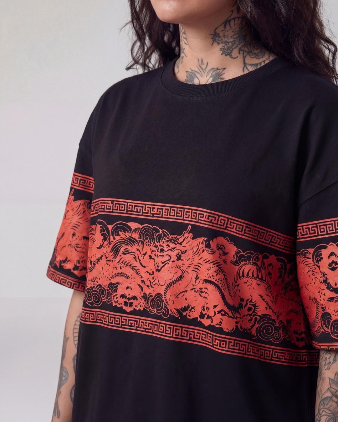 Eternal Dragon Oversized Black Unisex Tshirt