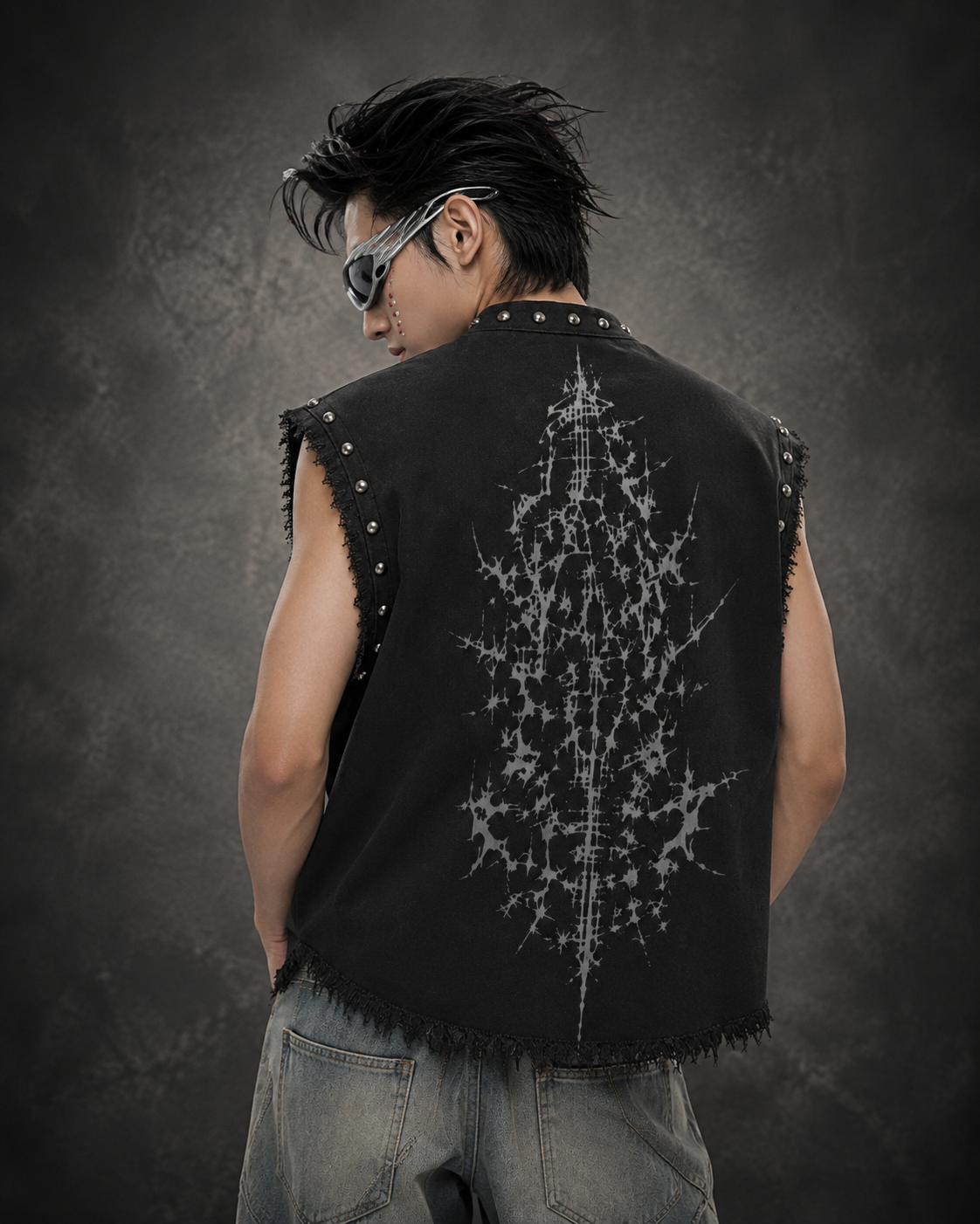 DARK ANGEL UNISEX BLACK VEST (BOXYFIT)