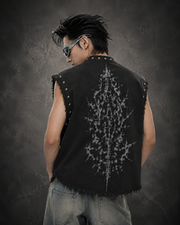 DARK ANGEL UNISEX BLACK VEST (BOXYFIT)