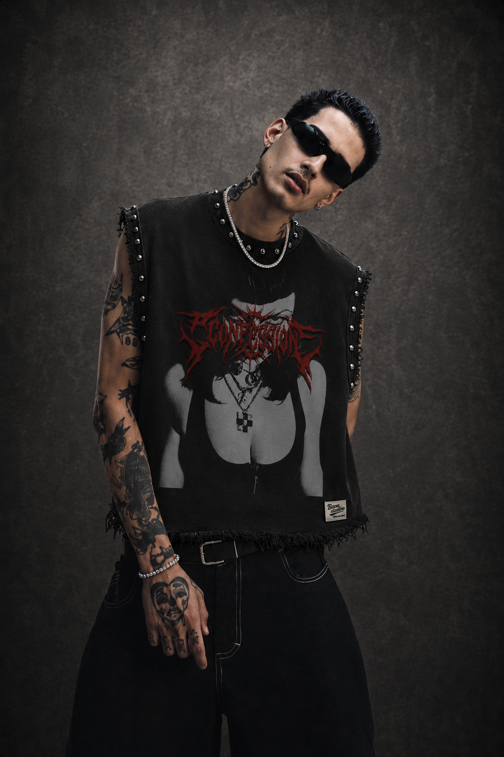 CONFESSION UNISEX BLACK VEST (BOXYFIT)