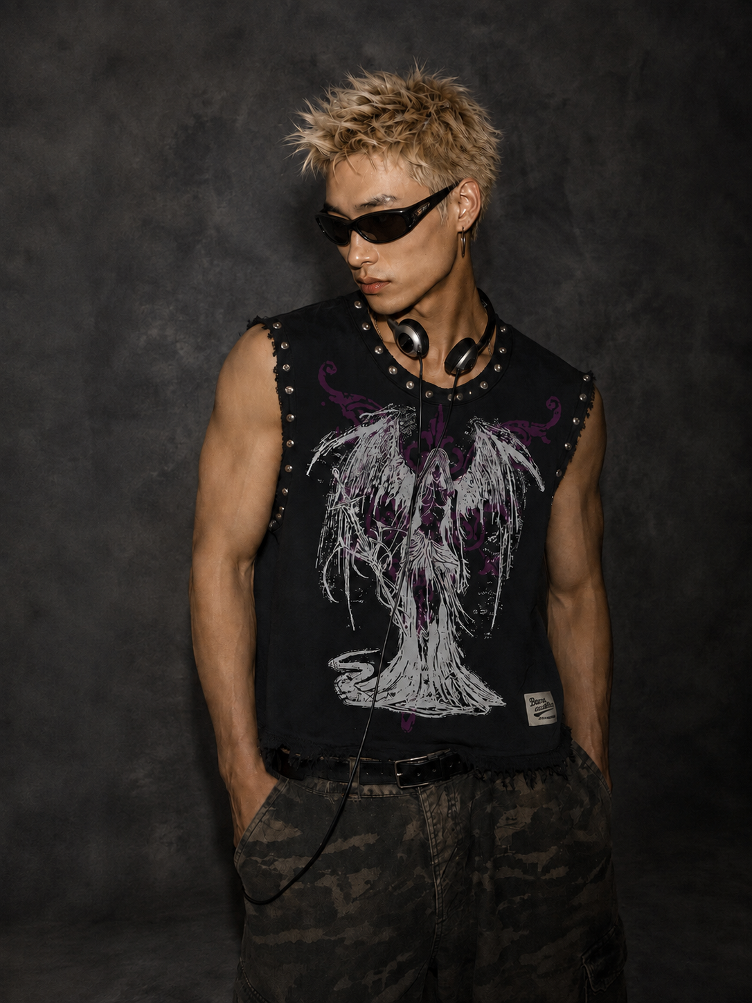 FALLEN ANGEL UNISEX BLACK VEST (BOXYFIT)