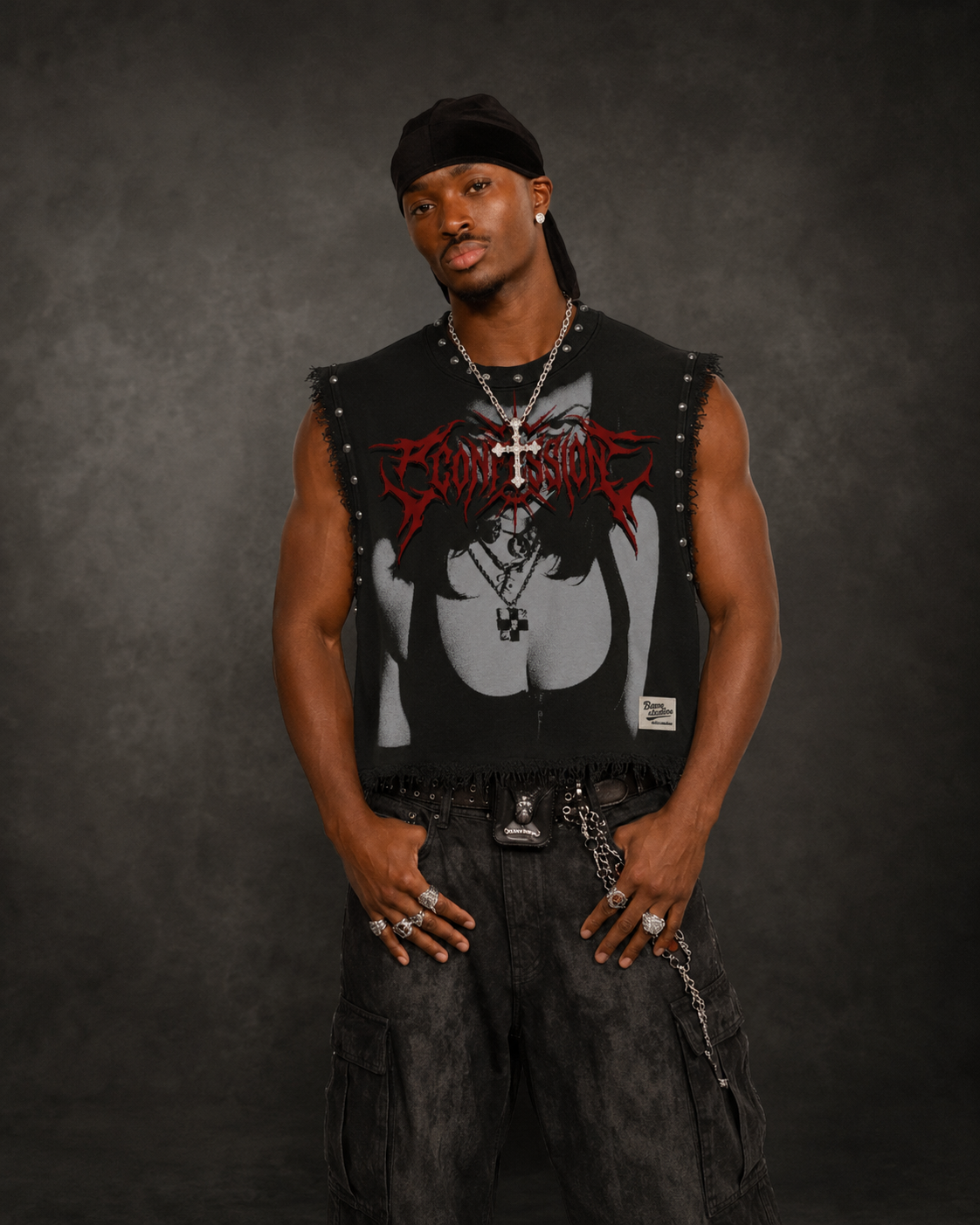CONFESSION UNISEX BLACK VEST (BOXYFIT)