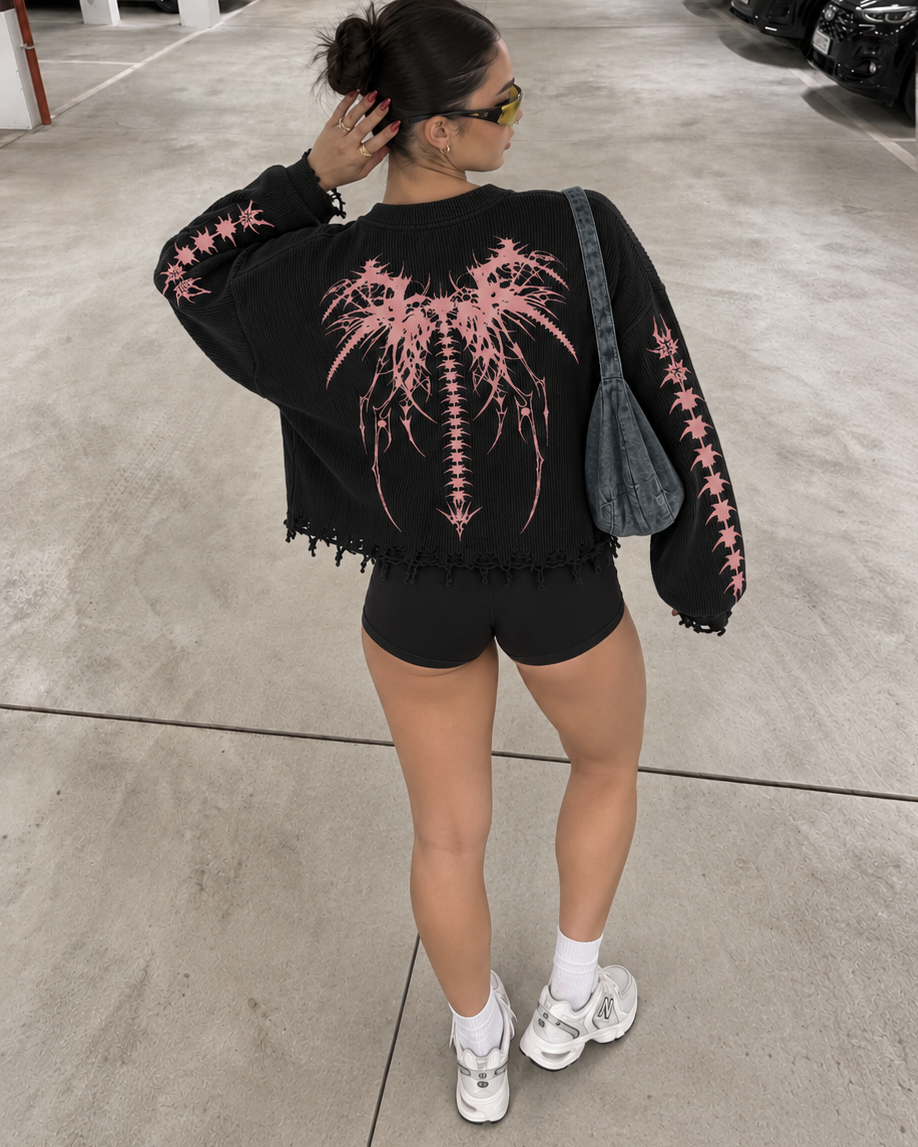 THE LAST SERAPH UNISEX BLACK SWEATSHIRT (BOXYFIT)