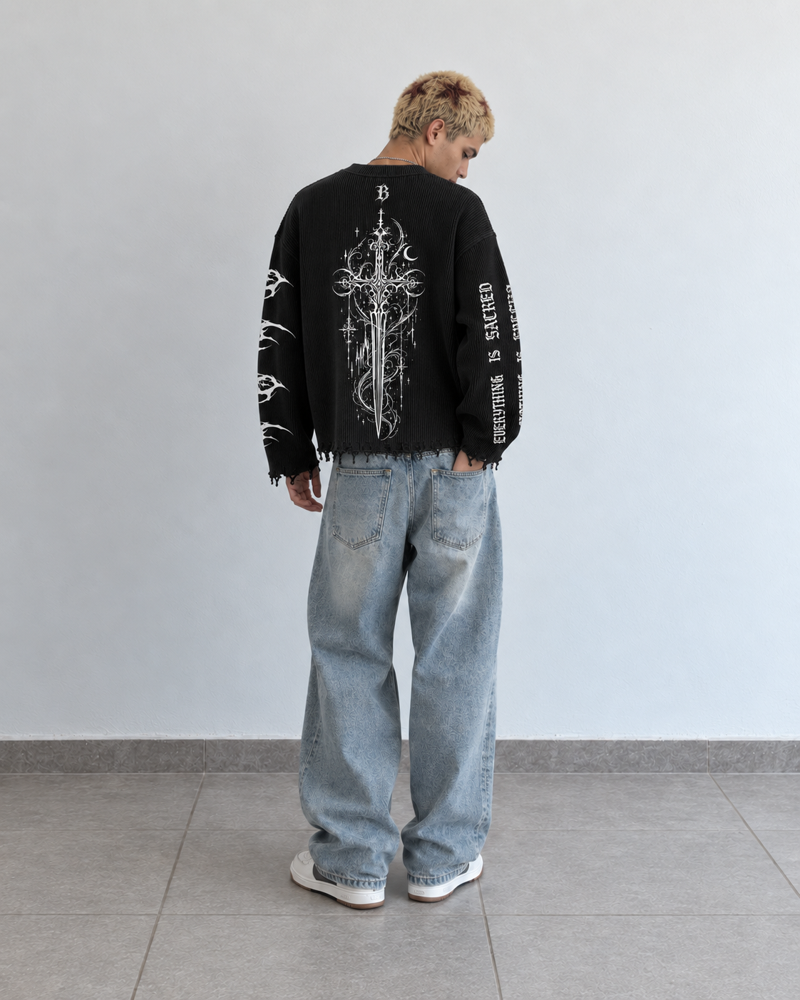 FALLEN ANGEL UNISEX BLACK SWEATSHIRT (BOXYFIT)