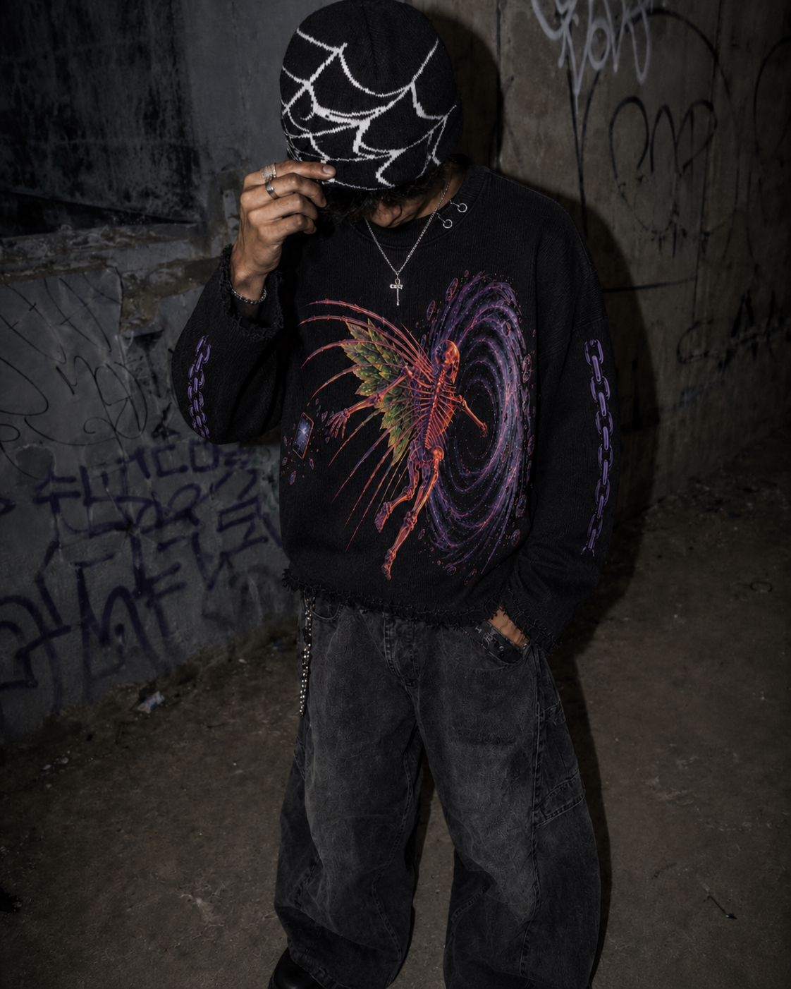 ENTER THE PORTAL UNISEX BLACK SWEATSHIRT (BOXYFIT)