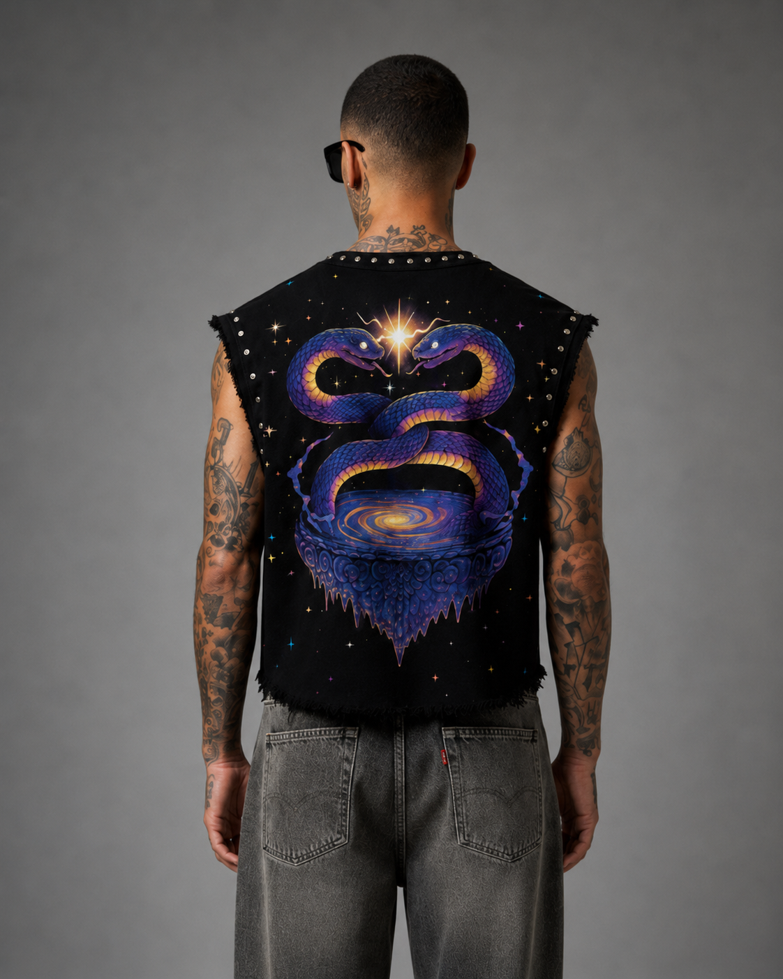 PSYCHIC UNISEX BLACK VEST (BOXYFIT)