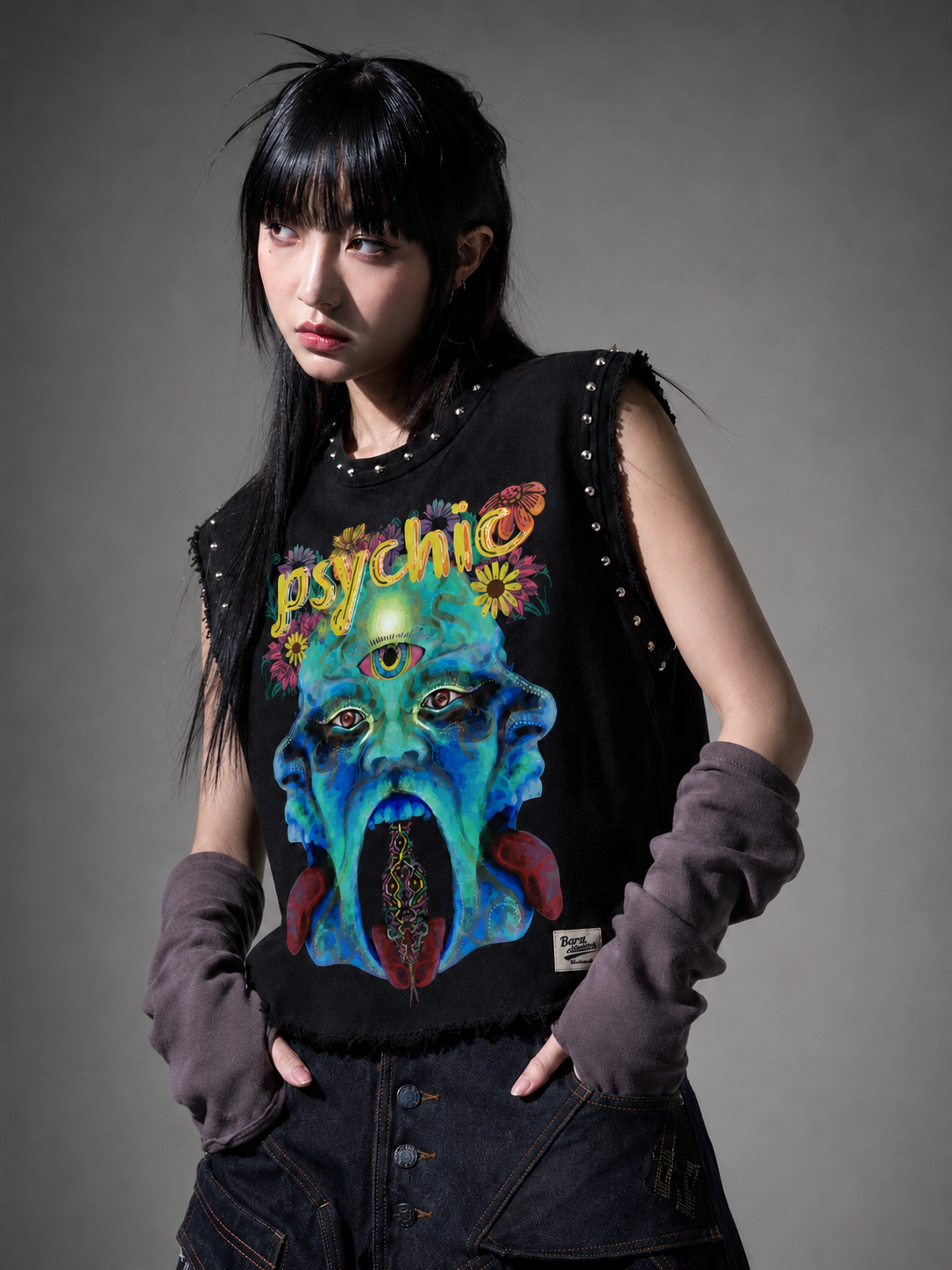 PSYCHIC UNISEX BLACK VEST (BOXYFIT)