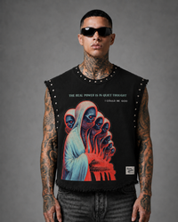 AWAKENDED UNISEX BLACK VEST (BOXYFIT)