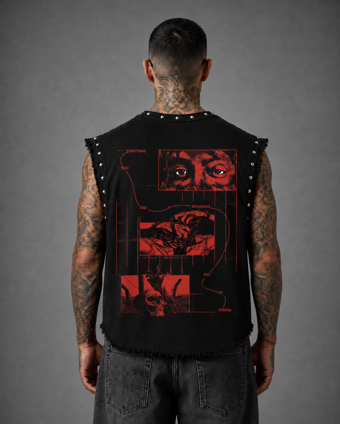 AWAKENDED UNISEX BLACK VEST (BOXYFIT)