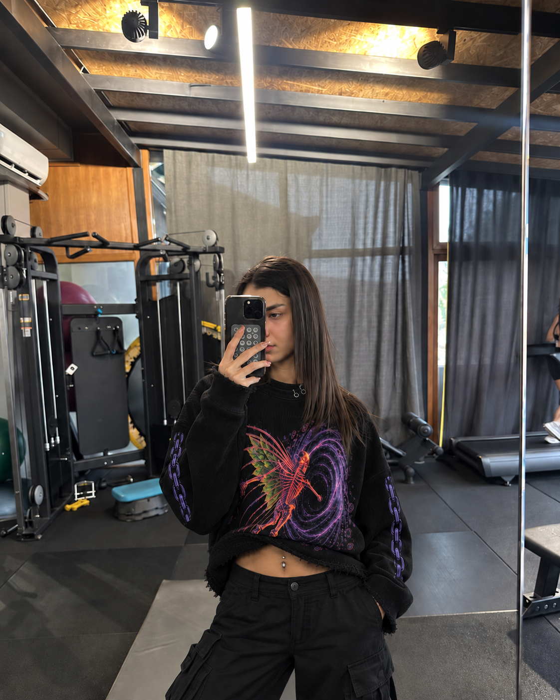 ENTER THE PORTAL UNISEX BLACK SWEATSHIRT (BOXYFIT)