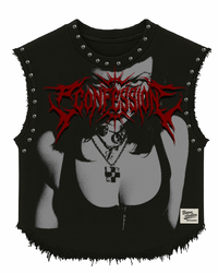 CONFESSION UNISEX BLACK VEST (BOXYFIT)