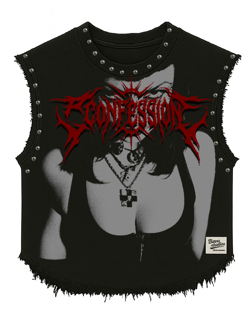 CONFESSION UNISEX BLACK VEST (BOXYFIT)