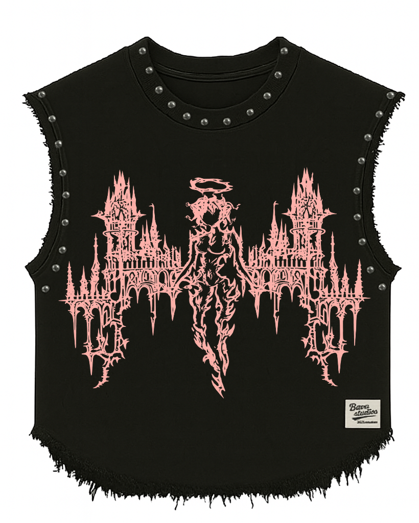 THE LAST SERAPH UNISEX BLACK VEST (BOXYFIT)