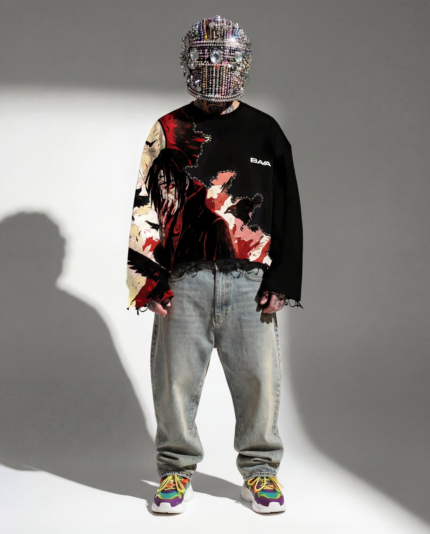 Itachi Uchiha “Mind Split” Unisex Sweatshirt Offwhite | Black